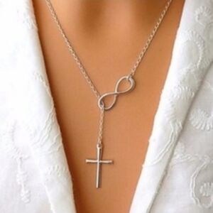 Infinity loop & cross necklace